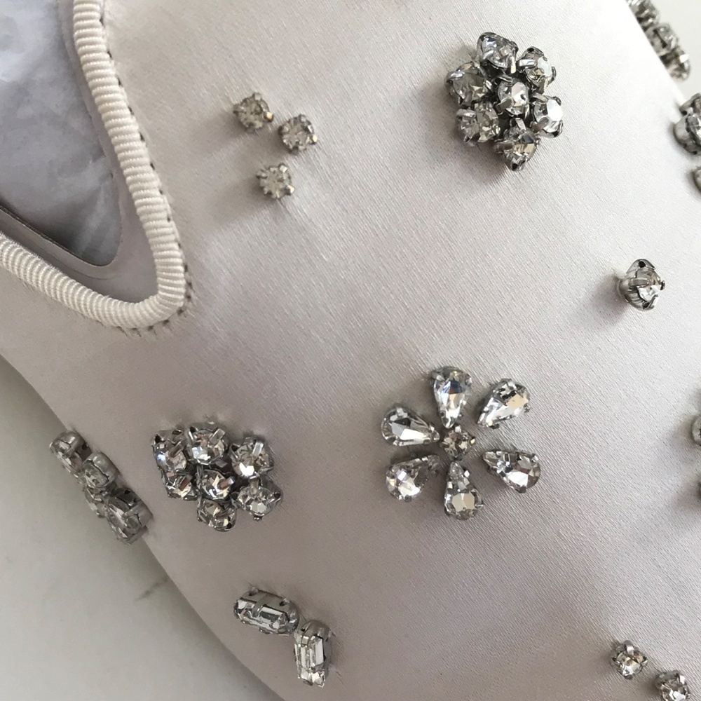 BIRDIES The Dove Satin Mule with Crystal Embellishments Size 8.5 NWT - Picture 7 of 16